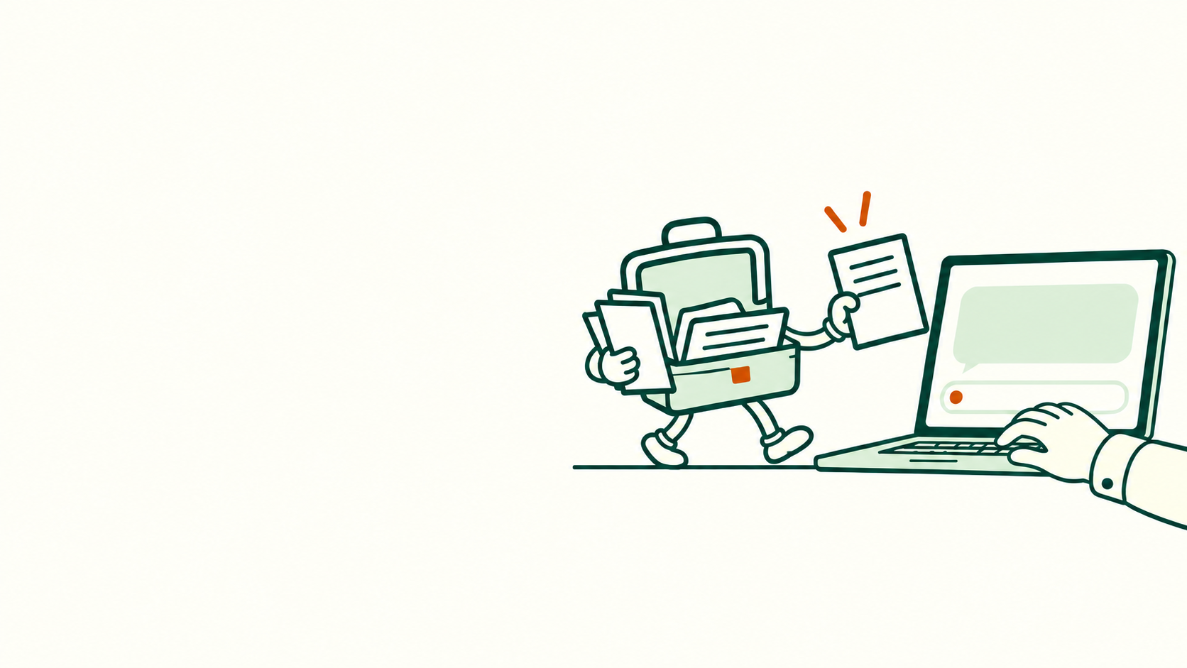The Executive Assistant joins you at the laptop for your first conversation.